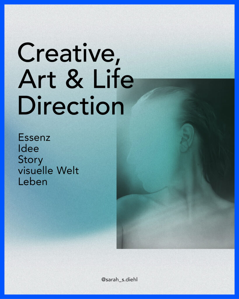 Grafik mit Bild, blautöne, Schrift